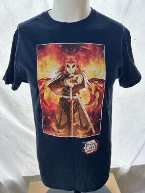 Demon Slayer Mugen Train the Movie Men's Dark Blue T Shirt Size Medium Aniplex